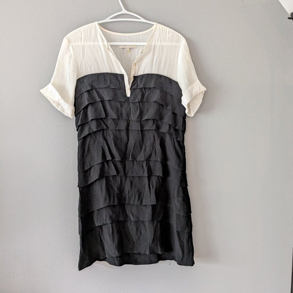 Sandro woman's black and cream layered dress